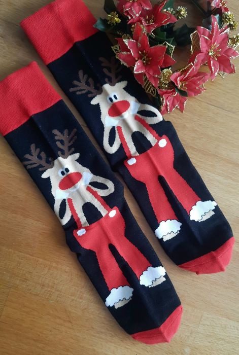 Skarpety 2 pary Bawełna Świąteczne męskie w renifery Moraj R. 43-45