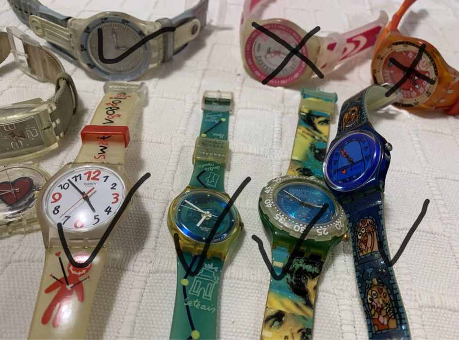 Varios relogios swatch scuba, lorus