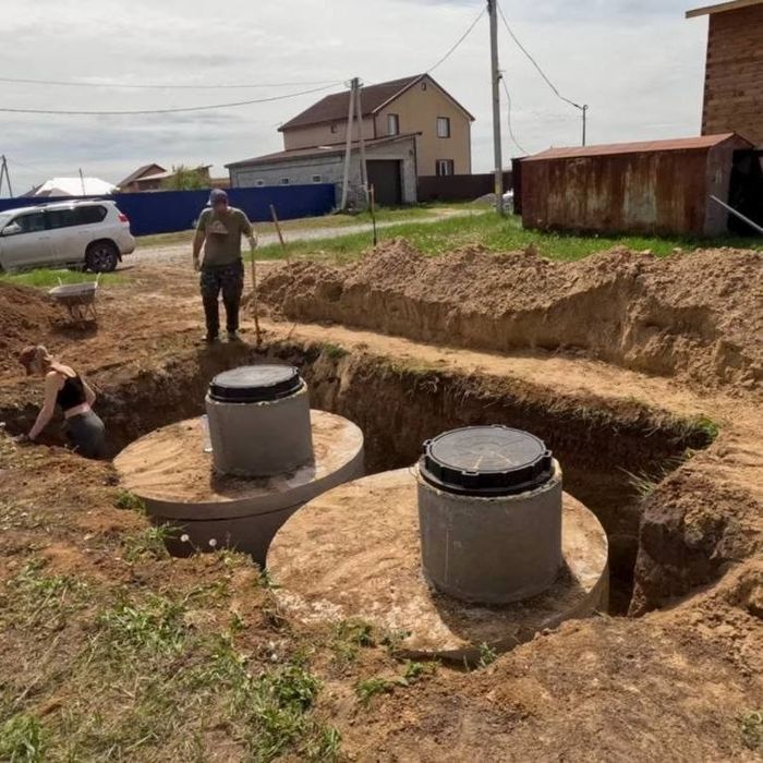 Копаємо септики вигрібні ями з бетонними кільцями. Каналізація СМ200