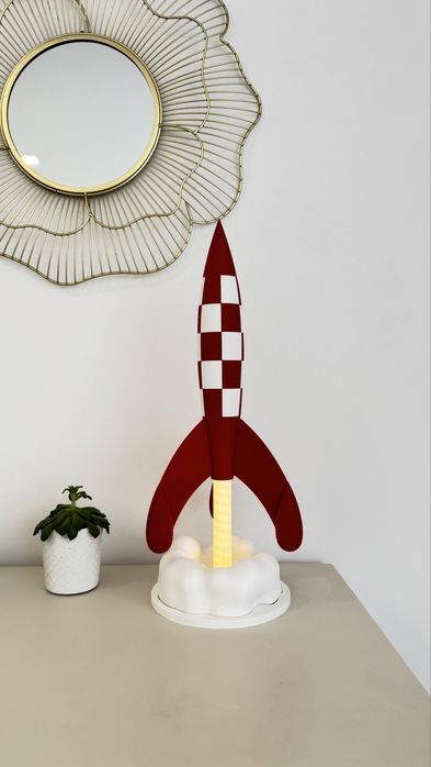 Candeeiro / Luz Noturna Foguete Tintin - 46 cm