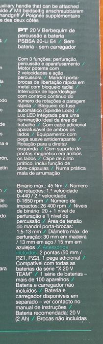 Berbequim aparafusadora Parkside 3 em 1