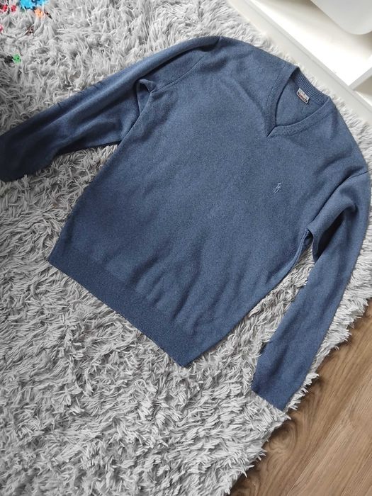 Sweter męski wełna dekolt V rozmiar M