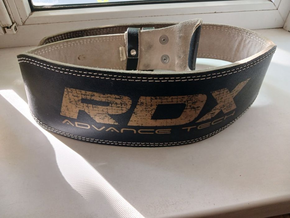 Пояс для тяжелой атлетики RDX 6 кожаный black gold S