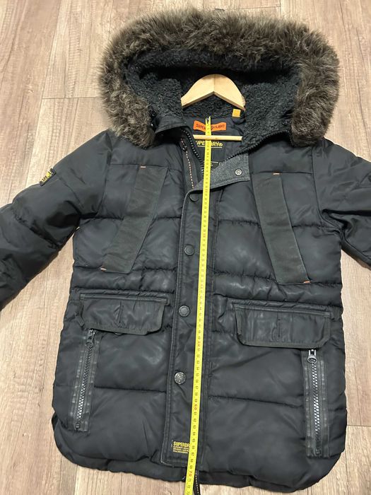 SUPERDRY kurtka zimowa chlopiec męska S czarna gruba oryginalna