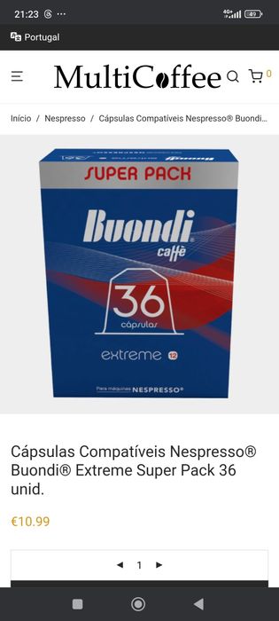 Cápsulas Buondi café
