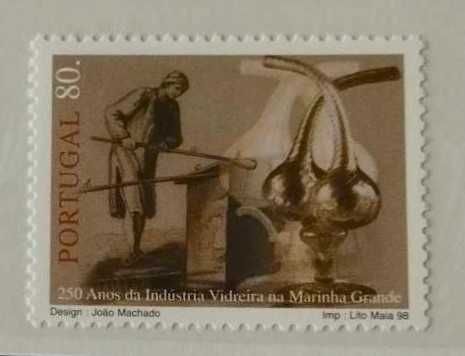 Série Selos 250 anos da Indústria Vidreira na Marinha Grande - 1998