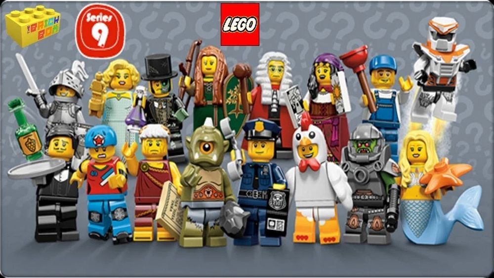 Lego minifigures series 9, 16 minifigures, 71000. Полная серия.