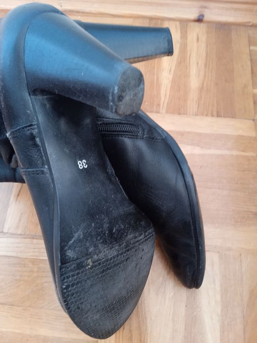 Skórzane buty damskie ocieplane