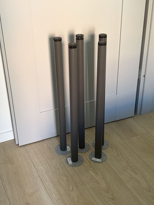 Nogi do biurka IKEA ADILS 5 szt. ciemnoszare