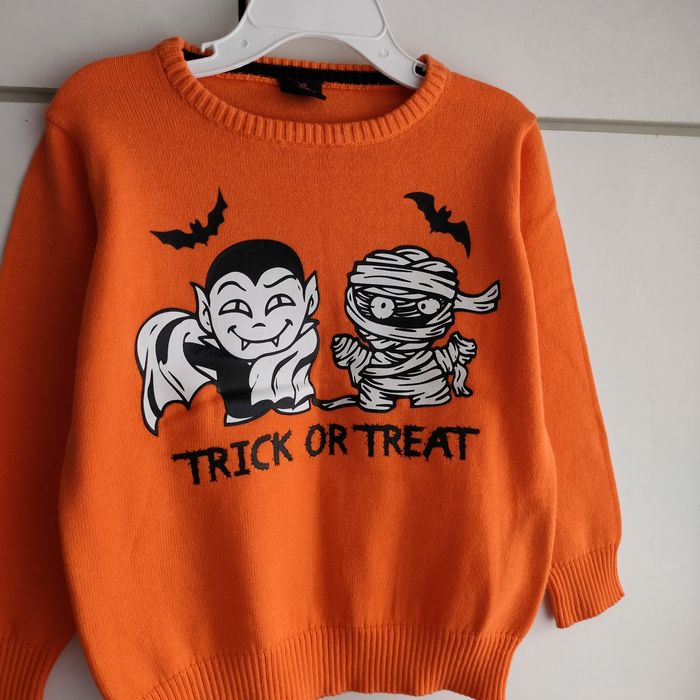 Pomarańczowy sweterek chłopięcy Halloween  92