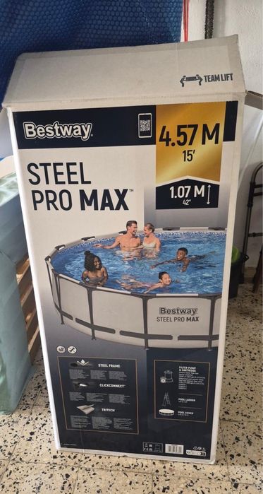 Piscina Tubular redonda com bomba filtro de areia