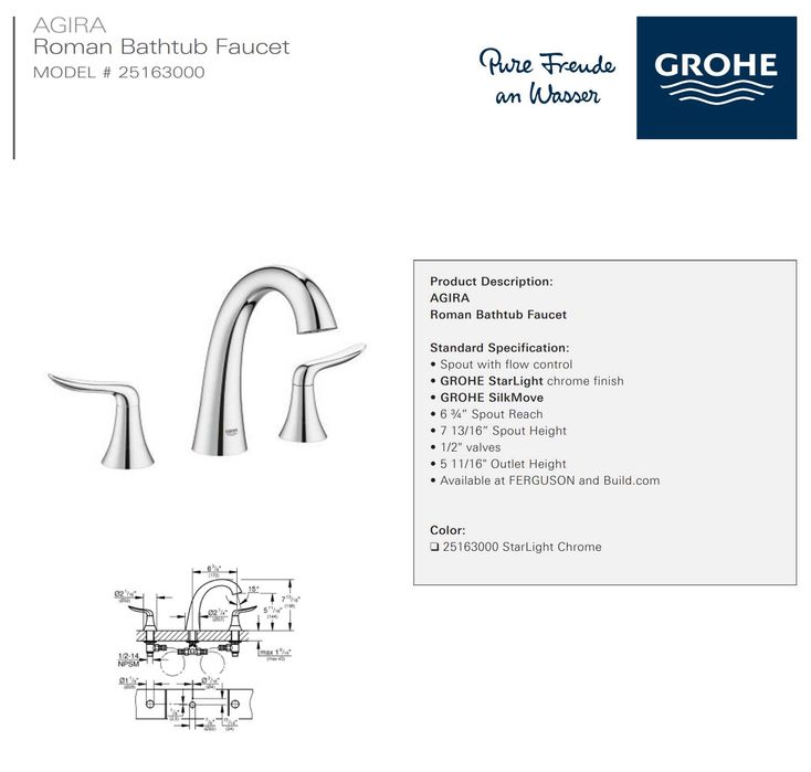 Преміум змішувач для ванни GROHE Agira 25163ZB0 Oil Rubbed Bronze