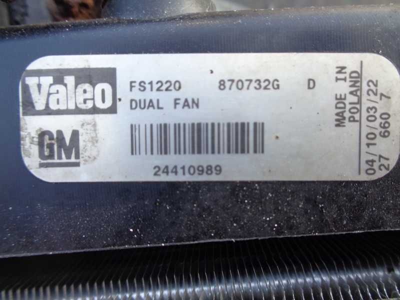 Chłodnica wody klimy wentylatory Opel vectra c 2.0 T Komplet 24410989