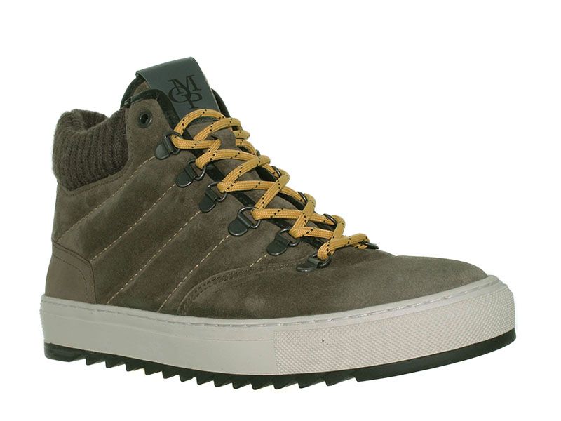 Marc O'Polo Trzewiki Męskie - Skórzane Mid-Top - r 40 - Khaki, Zamsz