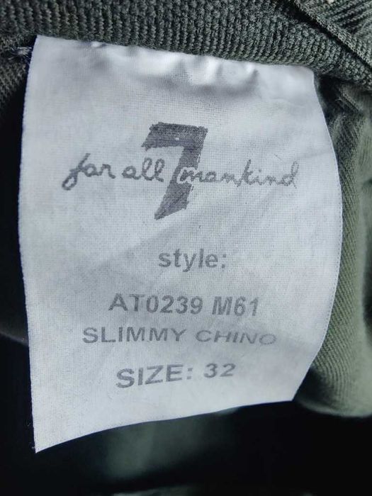 Джинсы (chino вельвет For all mankind USA w32 stretch dark green.