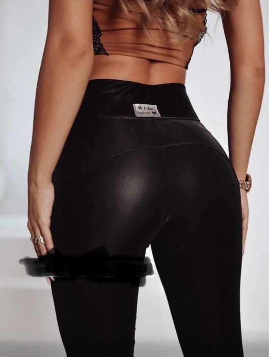 Legginsy ocieplane material sliski aksamitny