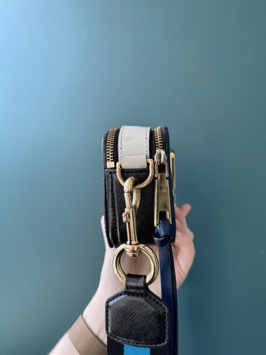 Шкіряна сумка marc jacobs the snapshot синя