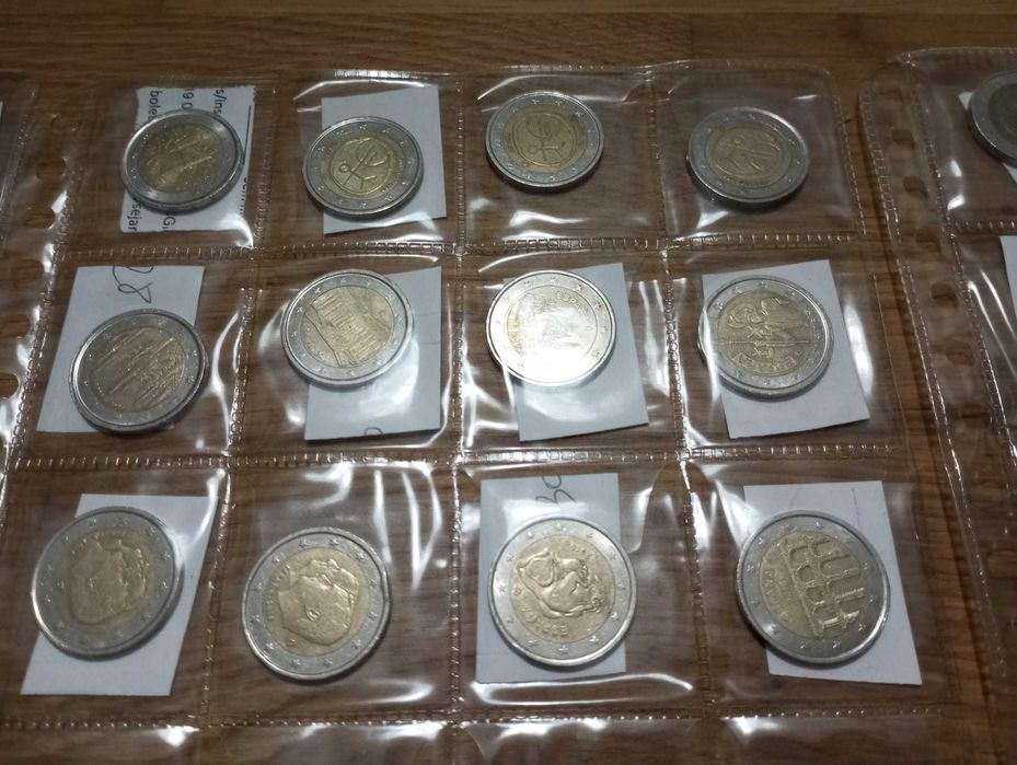Moedas 2 euros comemorativas para troca