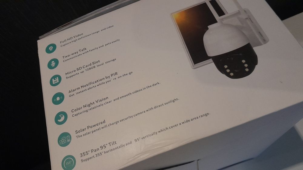 Smart solar CAM 4G sim SD audio LED obrotowa