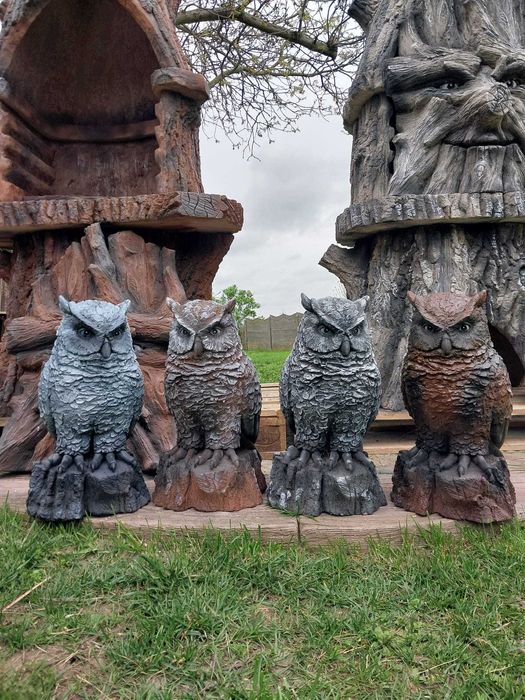 sowa betonowa , ogrodowa , rzeźba