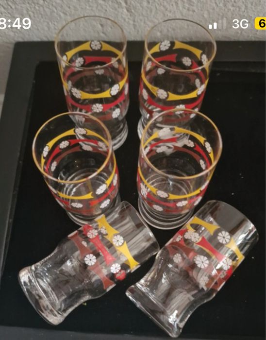 Kieliszki szklaneczki retro. PRL- 12 szt