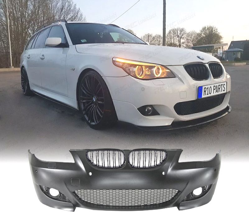 PARA-CHOQUES + GRELHA DUPLA BMW E60 03-07 LOOK M5 PDC SRA