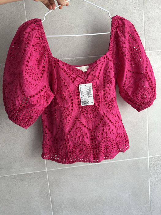 Топ блуза из прошвы 100% хлопок