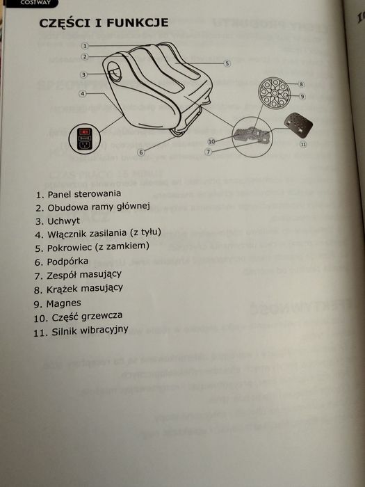 Masażer stóp i łydek z podgrzewaczem i pilotem
