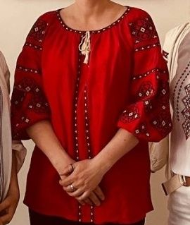 Вишиванка, червона натуральна, націонал на сорочка