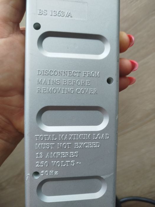 Listwa zasilająca, z bezpiecznikiem, 13A, 230 V, 6 wtykowa Typ G, bryt