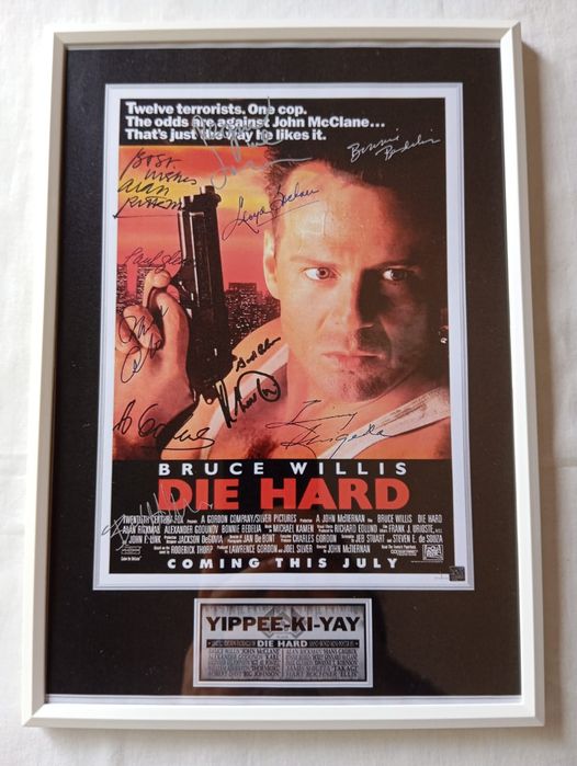 Moldura Filme Die Hard com Autógrafos (A4)