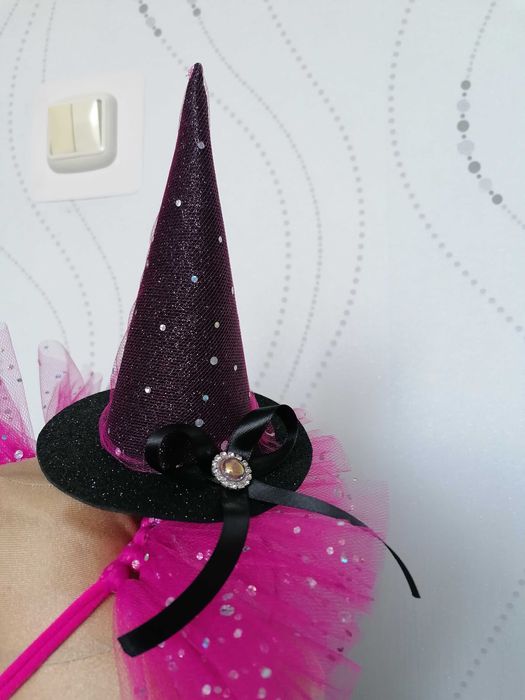 Sukienka przebranie strój czarownica Diabolina wiedźma błyszcząca tiul