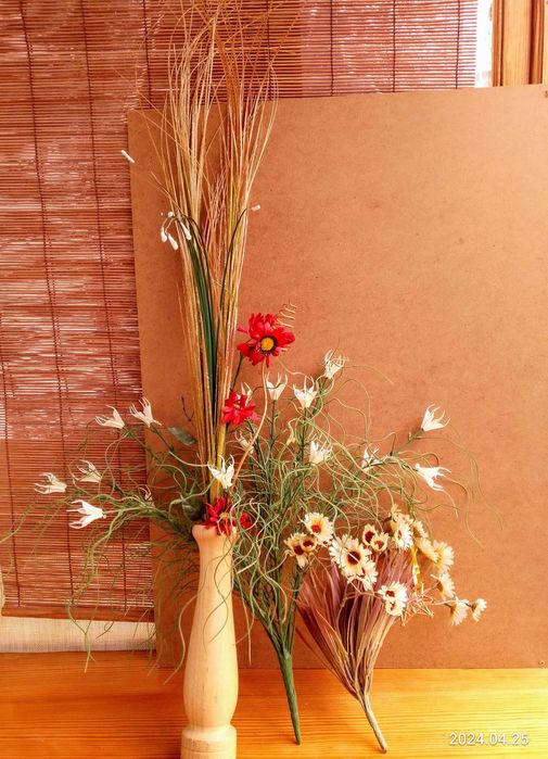 набор декора мини искуственные растения цветы букеты пластик