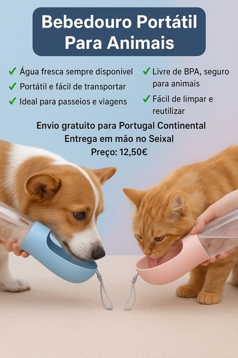 Bebedouro Portátil p/ Cães & Gatos – Envio Grátis!