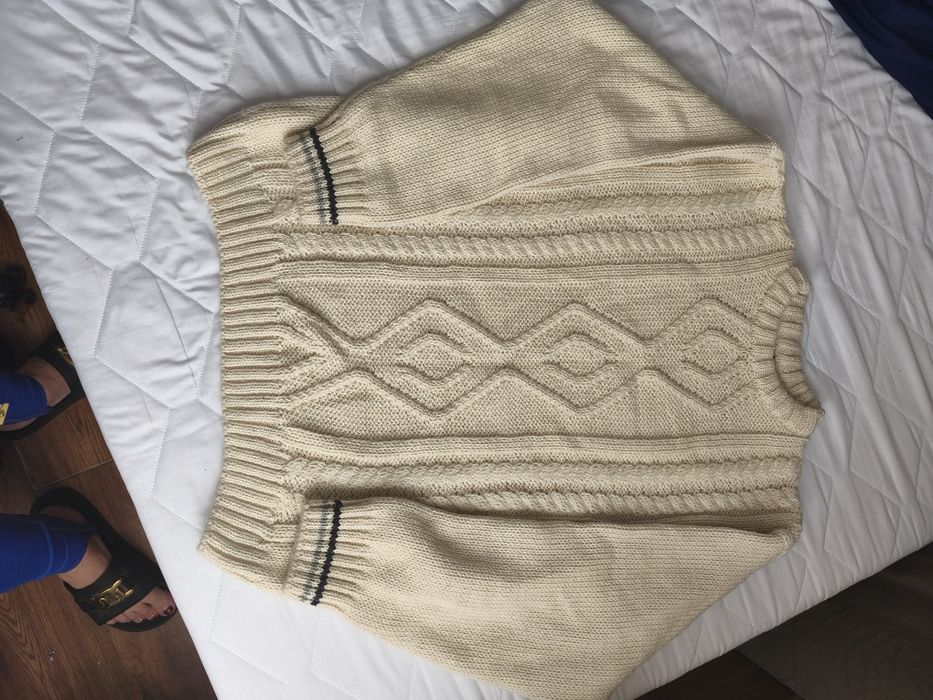 Sweter męskie 50% wełna jak nowy warkocze M