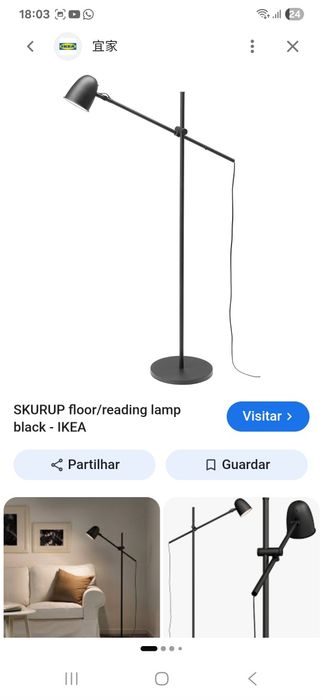 Candeeiro de pé ikea skurup