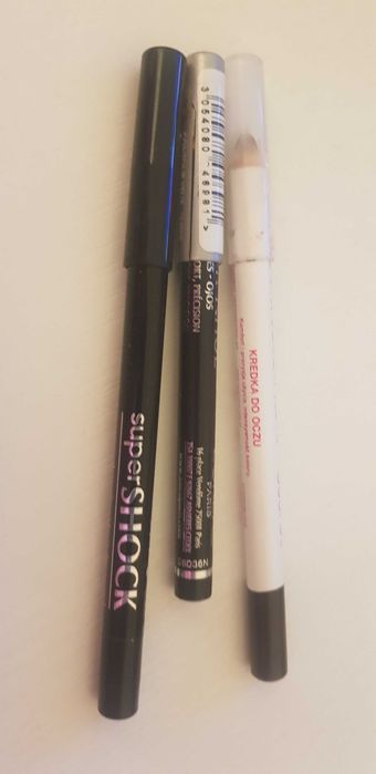 zestaw 3 kredek do oczu Loreal My Secret Avon Eyeliner czarne i brąz