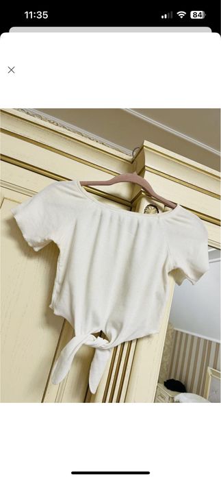 Топ білий з зав’язками