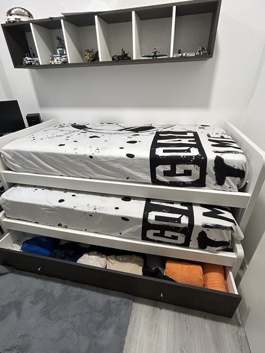 Cama de solteiro com 2 cama mais gaveta de arrumos