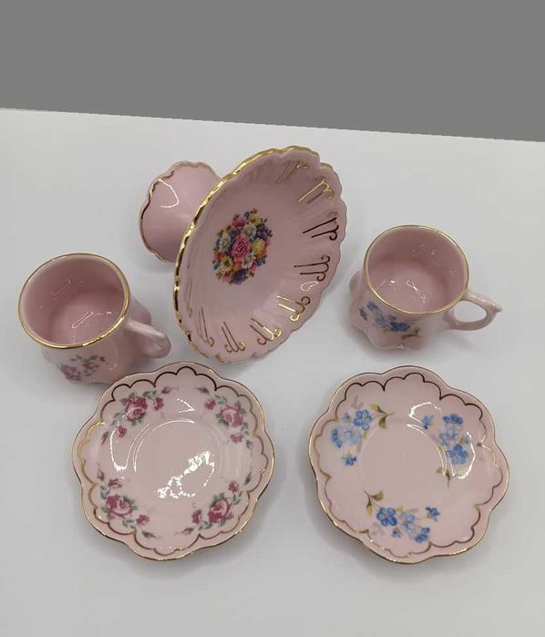Różowa porcelana Chodov  filiżanki duo mini
