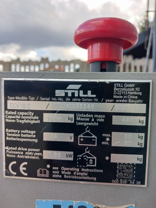 Електричний штабелер, рохля,  візок, навантажувач STILL ECV10C, 2020 р