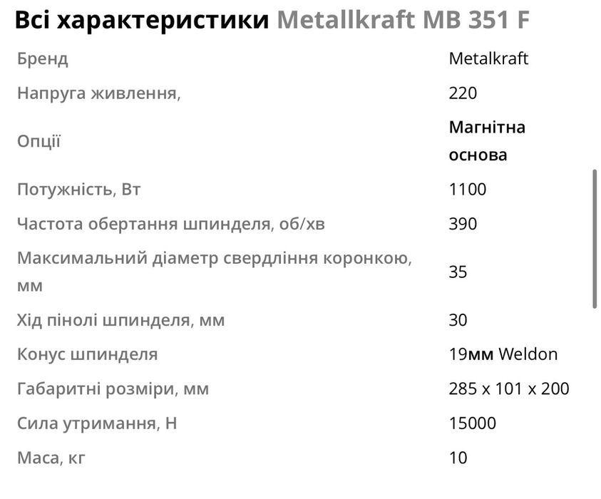 Станок свердлильний магнітний