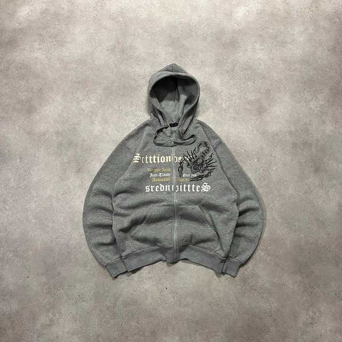 Vintage Bluza Y2K Zip Up Hoodie Swag Skorpion Rap Trendy 00s