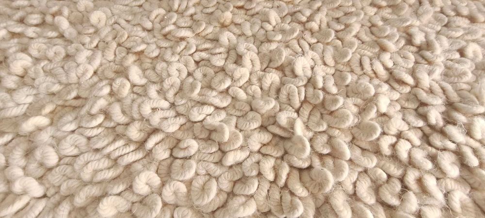 Tapete Redondo de Lã Natural – Feito à Mão | Ø 180 cm | 100% Lã