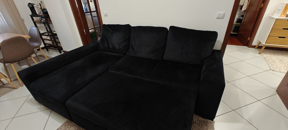 Sofá cama chaise longue esquerdo  de 3 lugares