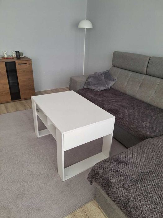 Meble – stolik kawowy/ława z półką biały 90x58x55 cm, produkt polski