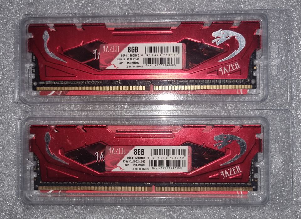 Оперативна пам'ять Jazer DDR4 16gb 2x8 3200mhz