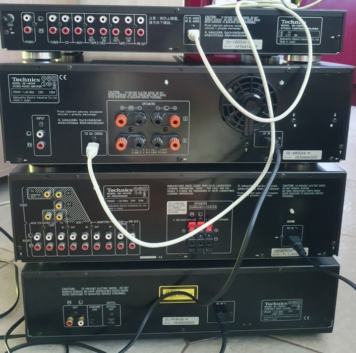 Technics wieża SH- AV500, SL- PS840, SU- C800U, SE- A800S