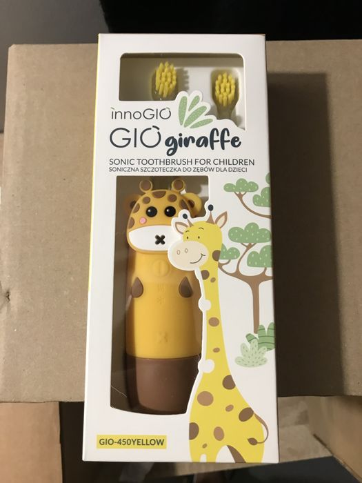 Soniczna Szczoteczka do zębów dla dzieci GIOgiraffe żółta