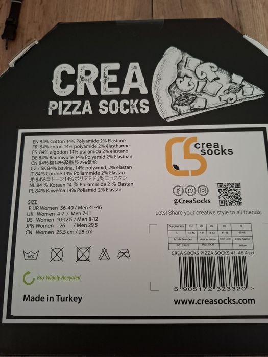 Skarpetki pizza -super na prezent